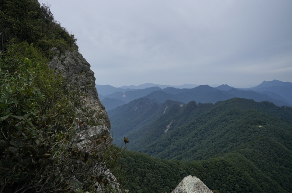 (2020.08.05(토) 천천히 오르는 도전 프로젝트 월악산 등산) "월악산 영봉 가는길" (기암 단애) 사진 김광부 기자